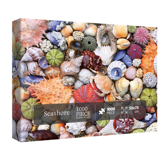 Colorful Seashell 1000 Piece Puzzle, Ocean Beach Jigsaw for Adults