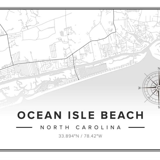 Ocean Isle Beach Map Print
