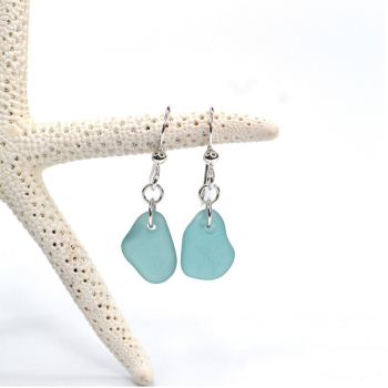 Organic Drop Sea Glass Earrings