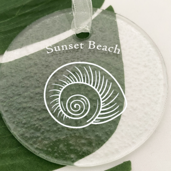 Sunset Beach Glass Christmas Shell Ornament