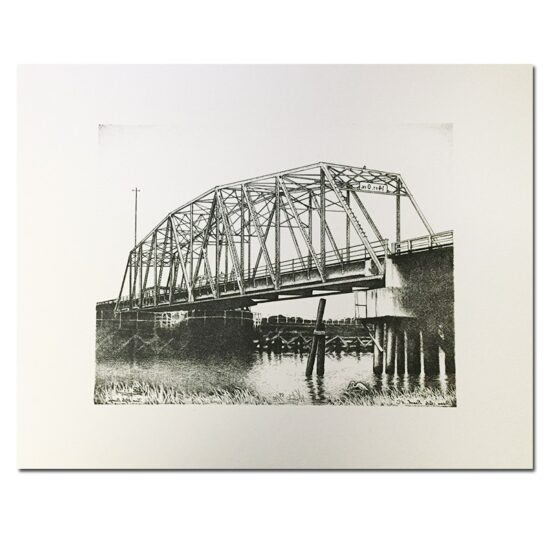 Old Ocean Isle Beach Bridge Black and White Print by Keith White