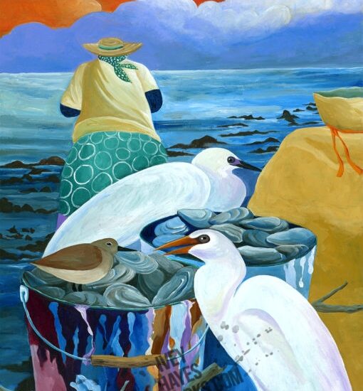 Oyster Buckets with Herons by Ivey Hayes (1328)